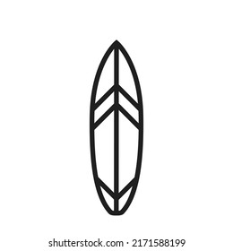 surfboard line icon. surfing, sea sport and ocean vacation symbol. isolated vector image in simple style