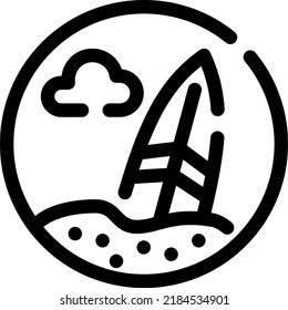 Surfboard Line icon vector design and illustration template