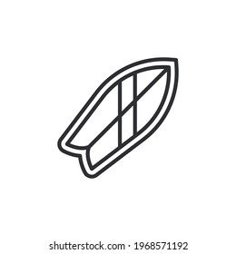 surfboard line icon for web, mobile and info-graphics. surfing board icon vector from travel concept. Thin line illustration of surfing board. surfing board linear sign