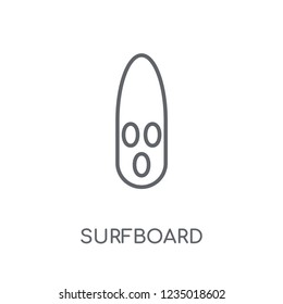 Surfboard linear icon. Modern outline Surfboard logo concept on white background from Entertainment and Arcade collection. Suitable for use on web apps, mobile apps and print media.