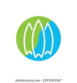 Surfboard logo icon design vector illustration template.