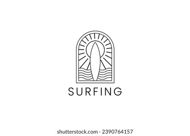 surfboard logo vector icon illustration