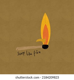 Surfboard logo,surf like fire signs