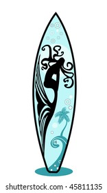 surfboard with mermaid