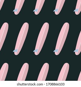 Surfboard minimal pattern - vector simple texture. Sport equipment. Background with summertime holidays symbols. Seamless pattern