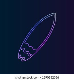 Surfboard nolan icon. Simple thin line, outline vector of Summer icons for UI and UX, website or mobile application