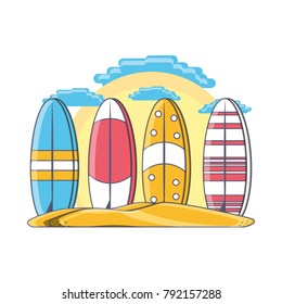 surfboard on the beach design