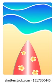 surfboard on the beach vector summer concept