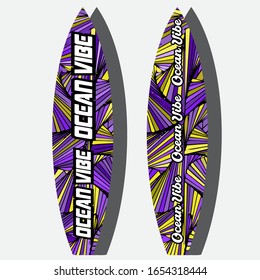 Surfboard on grey background with reflection
