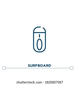 surfboard outline vector icon. simple element illustration. surfboard outline icon from editable entertainment concept. can be used for web and mobile
