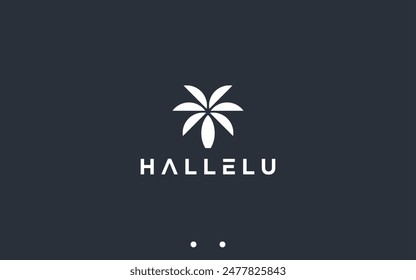 surfboard with palm logo design vector silhouette illustration