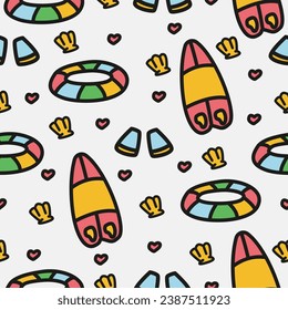 surfboard pattern design for decoration, background, wallpaper, print and more