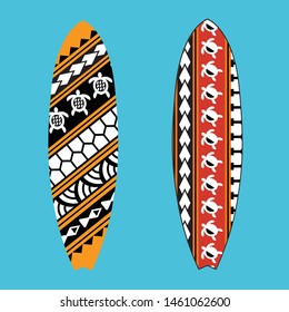 surfboard pattern polynesian style design template