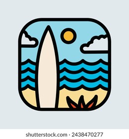 Surfboard and quiet summer graphic illustration vector art t-shirt design