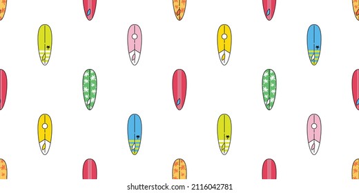 Surfboard Seamless Pattern Surfing Vector Sea Beach Skateboard Cruiser Board Extreme Sport Cartoon Repeat Wallpaper Tile Background Illustration Gift Wrap Paper Pastel Design Scarf Isolated