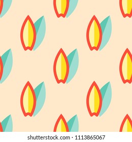 Surfboard seamless pattern for use as wrapping paper gift or wallpaper and printing, summer holiday theme
