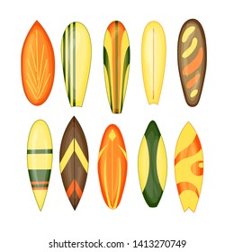 Surfboard - set 1 - vector illustration isolated on white background.