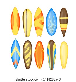 Surfboard - set 2 - vector illustration isolated on white background.