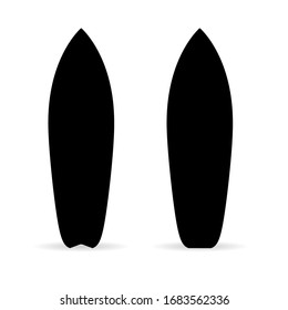 Surfboard Set In Black Color Art Illustration