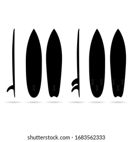 surfboard set in black color design art illustration