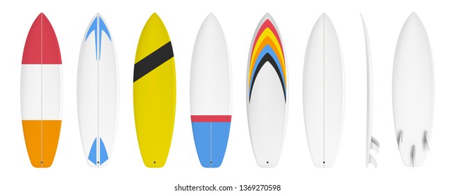 Surfboard set custom design isolated on white background in vector format