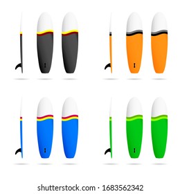 Surfbrett-Set in verschiedenen Farben-Design-Kunstgrafik