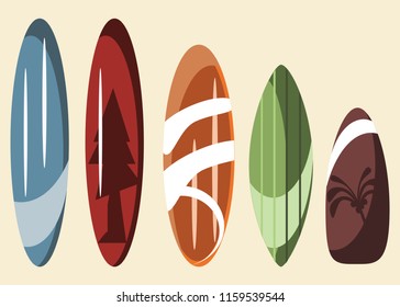 surfboard sets vector illustration 