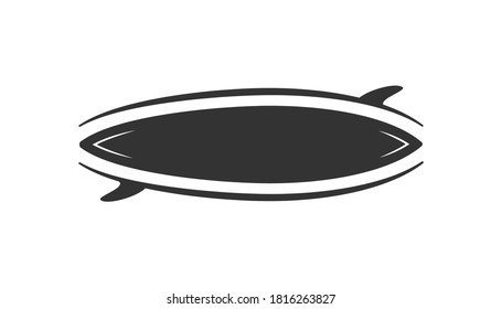 Surfboard silhouette isolated on white background. Design elements. Vector illustration