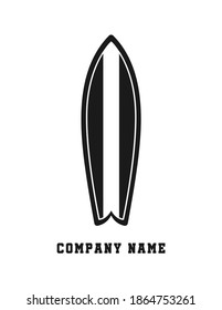 Surfboard silhouette surfing logo icon vector design template. Modern minimal flat style.