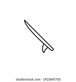Surfboard simple thin line icon vector illustration

