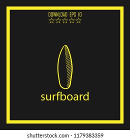surfboard sketch vector icon