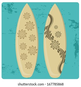 a surfboard with some textures and colors