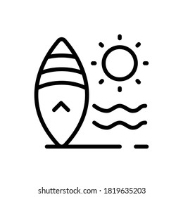 Surfboard (Sports) icon outline vector 