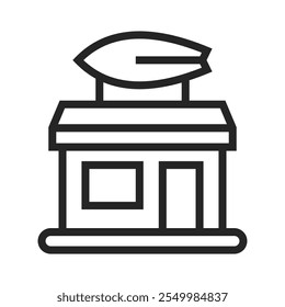 Surfboard store outline icon vector