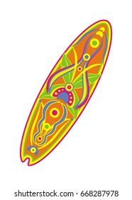 Surfboard, summer, health and activity, vector design