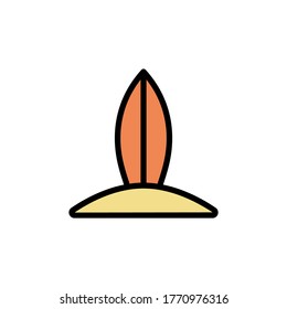 Surfboard, summer icon. Simple color with outline vector elements of vacation icons for ui and ux, website or mobile application