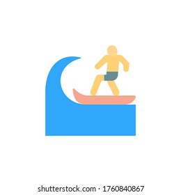 Surfboard, surfer, ocean icon. Simple color vector elements of saving marine icons for ui and ux, website or mobile application