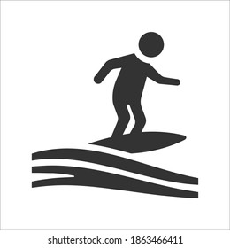 Surfboard, surfing icon, vector graphics