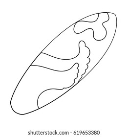 Surfboard. For surfing the waves.Summer rest single icon in outline style vector symbol stock illustration.