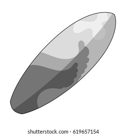 Surfboard. For surfing the waves.Summer rest single icon in monochrome style vector symbol stock illustration.
