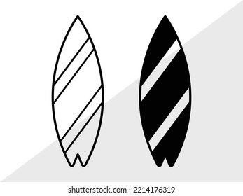 Surfboard SVG Printable Vector Illustration