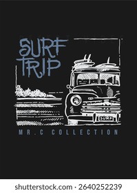 Surfboard with tropical motifs, ideal for t-shirts, wall art, and beachwear accessories.