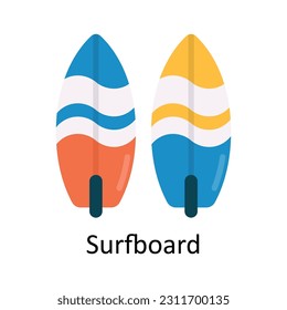 Surfboard Vector  Flat Icon Design illustration. Sports and games  Symbol on White background EPS 10 File
