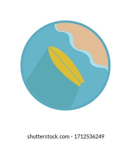 Surfboard vector flat material design object
