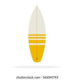 Surfboard vector flat material design object. Isolated illustration on white background.