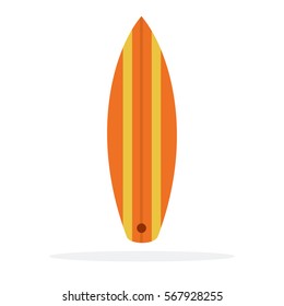 Surfboard vector flat material design object. Isolated illustration on white background.