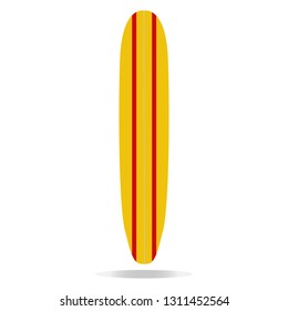 Surfboard vector in flat style. Isolated illustration on white background.
