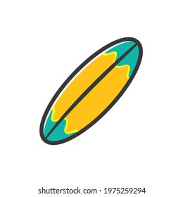 Surfboard vector Helps to relax in summer Beach trip concept.