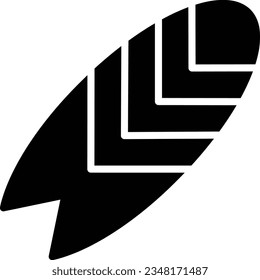 Surfboard Vector Icon Glyph Style