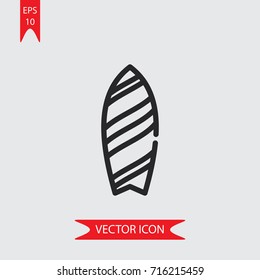 Surfboard vector icon, illustration symbol